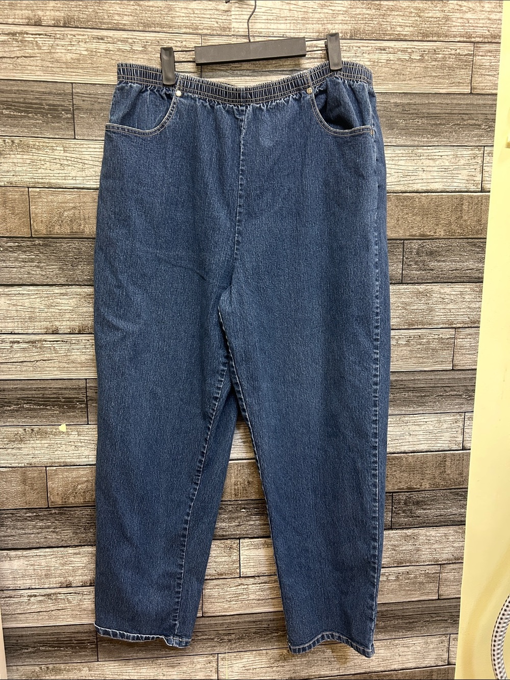 Tradition Country Collection Elastic Waist Denim Jeans Pants Plus Size 18W